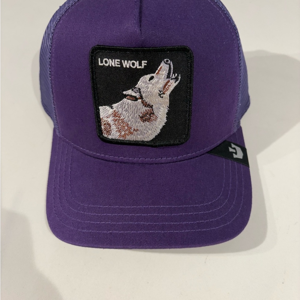 Goorin Bros Lone Wolf Purple Trucker Hat